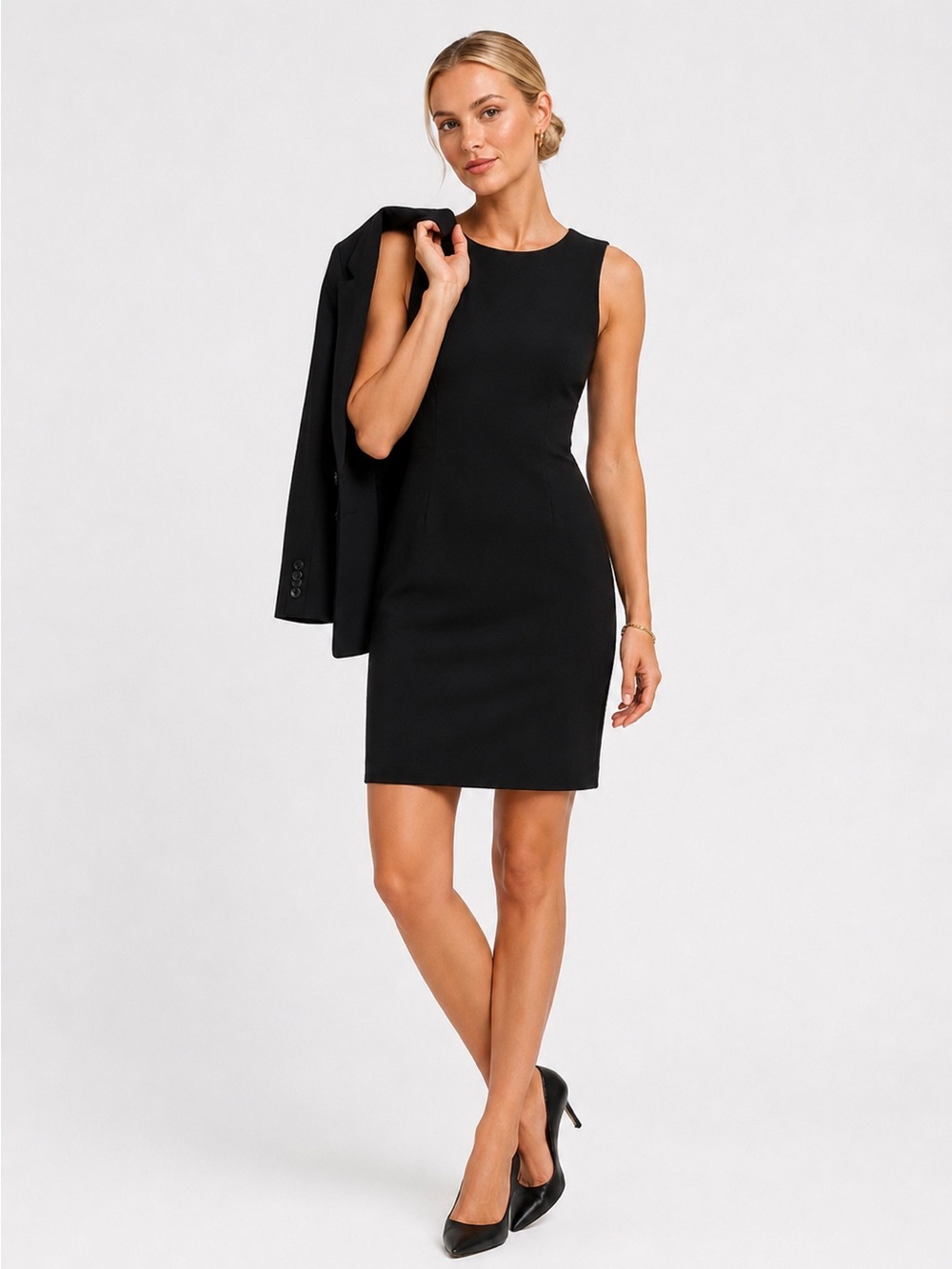 Louben Black Sheath Dress Size 4 Fully Lined Sleeveless Little Black Dress